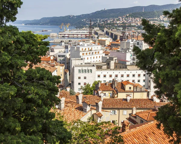 Trieste Italie Août 2019 Vue Panoramique Partie Côtière Ville Depuis — Photo