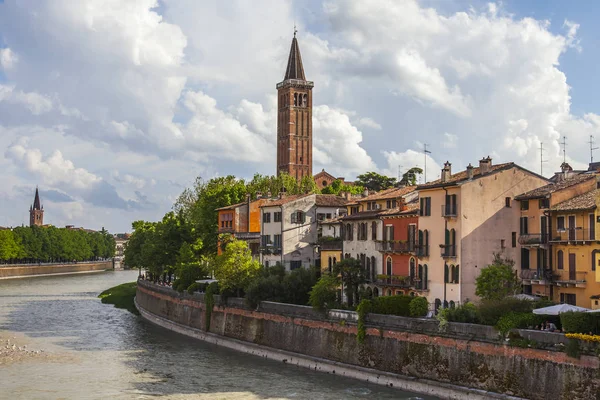 Verona Italia Abril 2019 Vistas Panorámicas Panorámicas Del Río Adigio — Foto de Stock