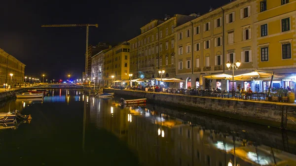 Triest Włochy Sierpnia 2019 Roku Malowniczy Widok Panoramiczny Canal Grande — Zdjęcie stockowe