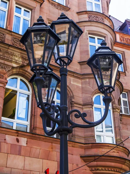 Nuremberg Alemania Agosto 2018 Hermoso Poste Luz Estilo Tradicional Bávaro — Foto de Stock