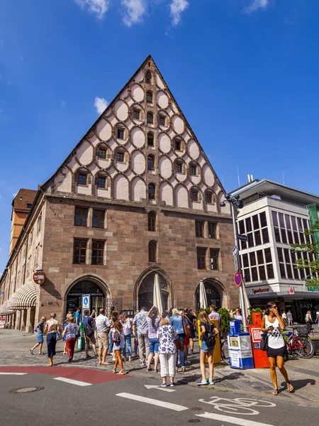 Nürnberg Deutschland August 2018 Der Für Die Altstadt Typische Architektonische — Stockfoto