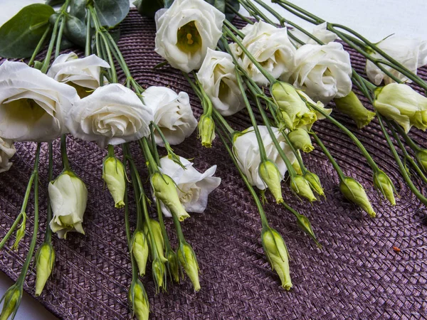 Bouquet Beautiful White Lysiantus — Stock Photo, Image