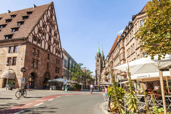 Norymberga Niemcy Sierpnia 2018 Kompleks Architektoniczny Typowy Dla Starego Miasta — Zdjęcie stockowe