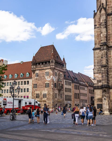Нюрнберг Германия Августа 2018 Года Архитектурный Комплекс Типичный Старого Города — стоковое фото