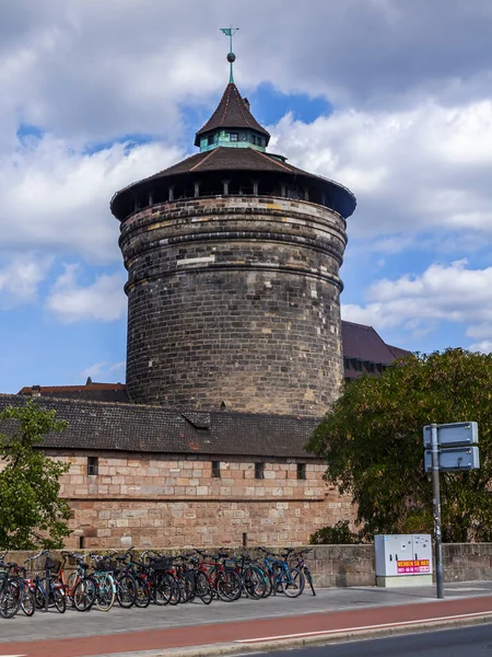 Nuremberga Alemanha Agosto 2018 Fragmento Muralha Cidade Velha — Fotografia de Stock