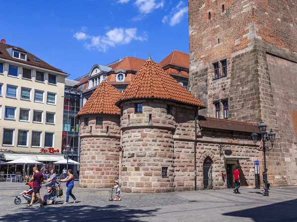 Nürnberg August 2018 Ein Fragment Der Alten Stadtmauer — Stockfoto