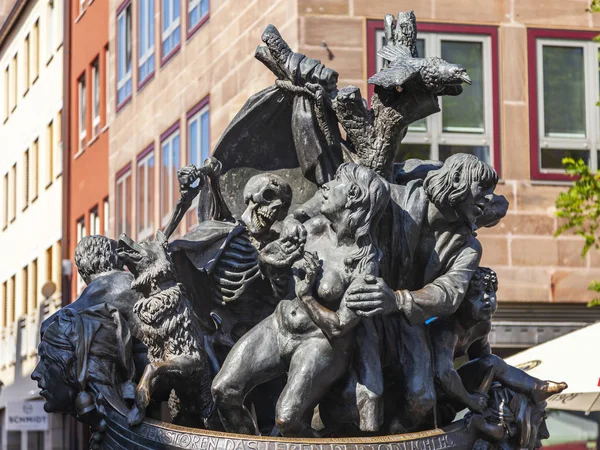 Nuremberg Germany August 2018 Modern Fountain Old Town — Stock Photo, Image