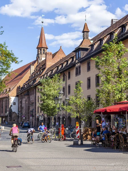 Nürnberg Tyskland Augusti 2018 Vacker Utsikt Över Staden Gamla Byggnader — Stockfoto