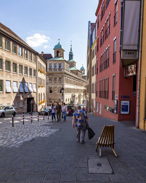 Norymberga Niemcy Sierpnia 2018 Piękny Widok Miasto Stare Budynki Centrum — Zdjęcie stockowe
