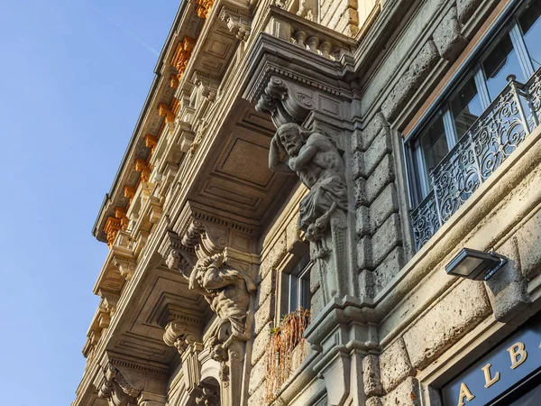 Milan Italy February 2020 Typical Architectural Details Building Historic Building — Stock Photo, Image