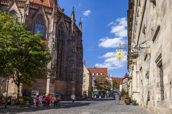 Nürnberg August 2018 Schöne Aussicht Auf Die Stadt Altbauten Der — Stockfoto
