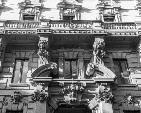 Мілан Італія Лютого 2020 Року Типові Архітектурні Деталі Будівлі Історичній — стокове фото