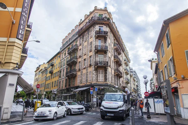 Nice Francja Października 2019 Piękny Widok Miasto Malownicza Ulica Rejonie — Zdjęcie stockowe