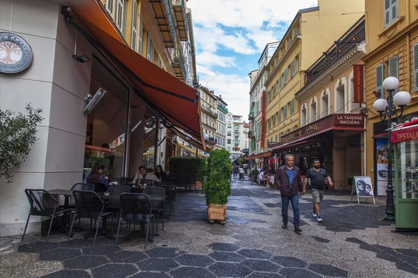 Nice France October 2019 Beautiful Urban View Picturesque Street Area — Stock Photo, Image