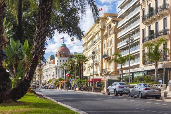 Nice Francja Października 2019 Widok Miasto Zespół Architektoniczny Nabrzeża Promenade — Zdjęcie stockowe
