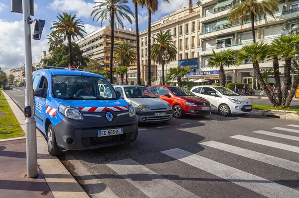 Nice France October 2019 Picturesque City View Cars Promenade Des — Stock Photo, Image