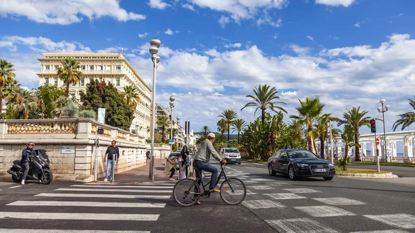 Nice France October 2019 Picturesque City View Cars Promenade Des — Stock Photo, Image