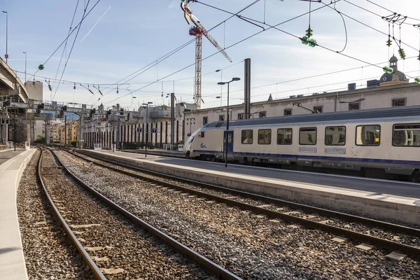Ницца Франция Октября 2019 Года Железнодорожный Вокзал Ниццы Perrons — стоковое фото