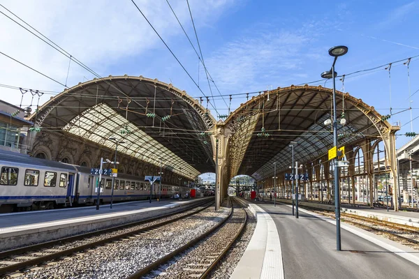 Pěkné Francie Října2019 Gare Nice Vlakové Nádraží Osoby — Stock fotografie