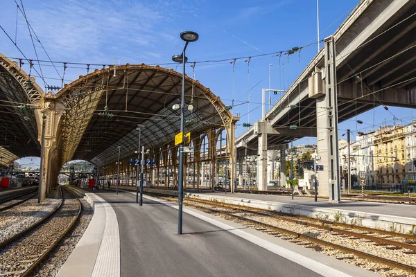 Nice Frankrike Oktober 2019 Gare Nice Tågstation Perrons — Stockfoto
