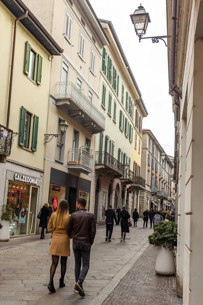 Лекко Италия Февраля 2020 Года Типичный Вид Город Историческом Здании — стоковое фото