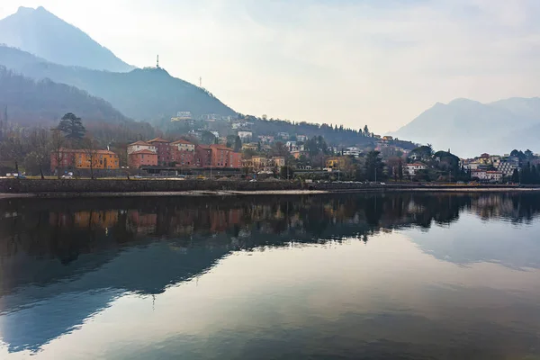 Lecco Italien Februar 2020 Malerisches Ufer Des Comer Sees Bei — Stockfoto