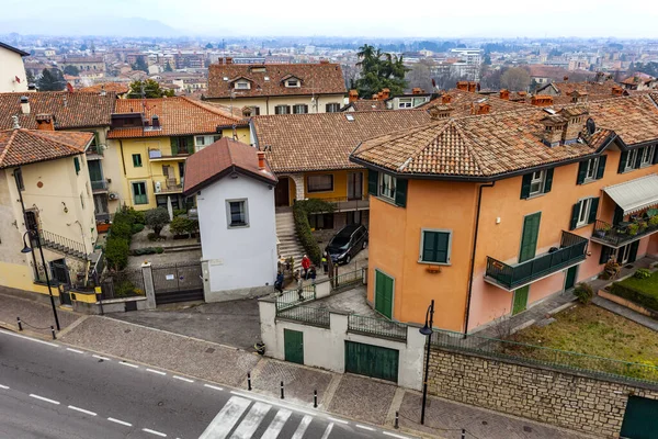 Bergamo Italy February 2020 Scenic View City Wall Upper Town — Stock Photo, Image