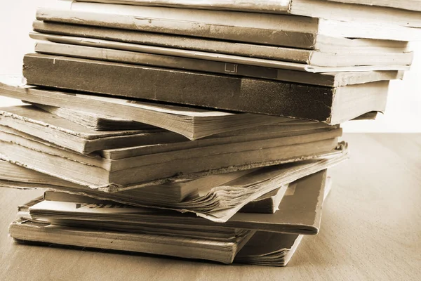 Pile Old Vintage Paper Books — Stock Photo, Image