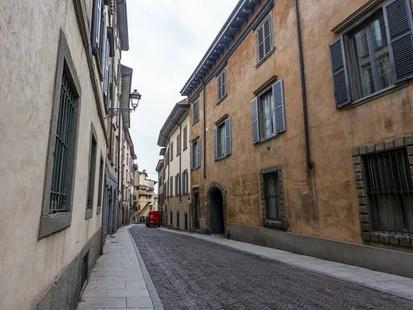 Bergamo Italy February 2020 Picturesque Narrow Street Lower City Citta — Stock Photo, Image