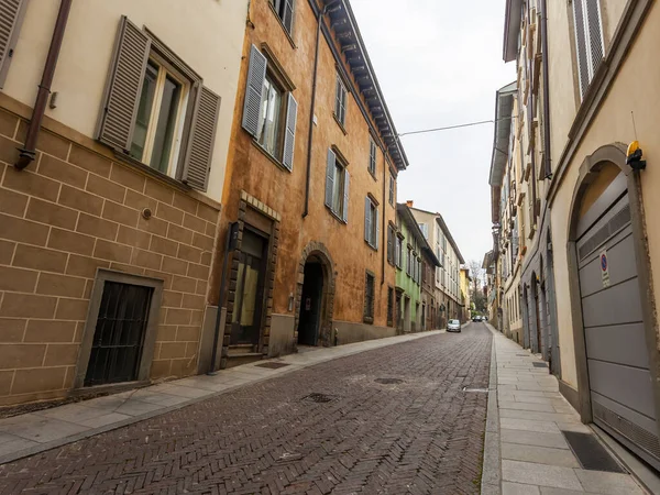 Bergamo Italy February 2020 Picturesque Narrow Street Lower City Citta — Stock Photo, Image