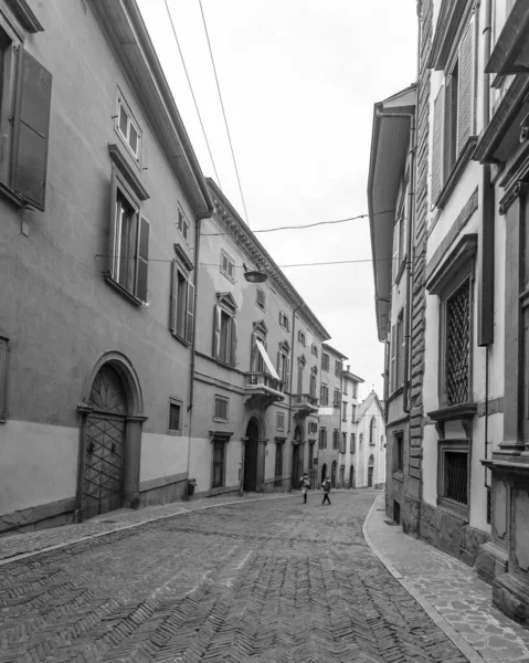 Bergamo Italy February 2020 Picturesque Narrow Street Lower City Citta — Stock Photo, Image