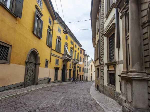 Bergamo Włochy Lutego 2020 Malownicza Wąska Uliczka Dolnym Mieście Citta — Zdjęcie stockowe