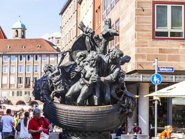 Norimberga Germania Agosto 2018 Fontana Moderna Nel Centro Storico — Foto Stock