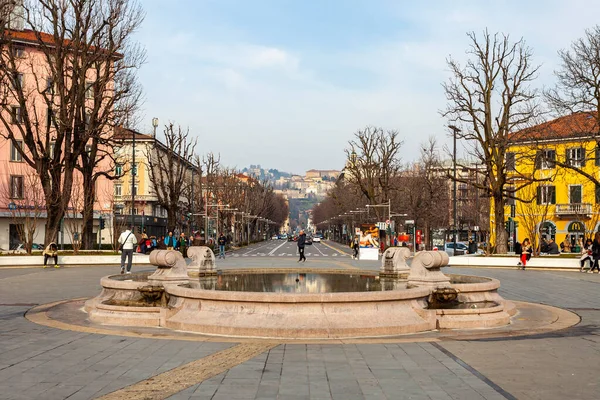 Bergamo Italië Februari 2020 Typisch Stadsgezicht Het Historische Gebouwengebied — Stockfoto