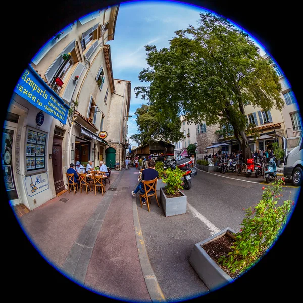 Antibes França Outubro 2019 Vista Urbana Típica Rua Pitoresca Cidade — Fotografia de Stock