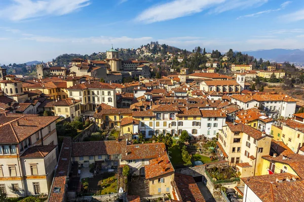 Bérgamo Italia Febrero 2020 Vistas Panorámicas Ciudad Ciudad Alta Citta — Foto de Stock