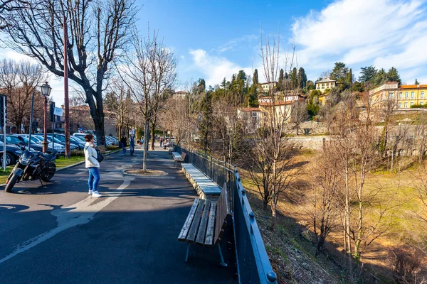 Bergamo Italien Februar 2020 Malerische Stadtansichten Der Oberstadt Citta Alta — Stockfoto