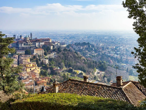 Bérgamo Italia Febrero 2020 Vistas Panorámicas Ciudad Ciudad Alta Citta — Foto de Stock