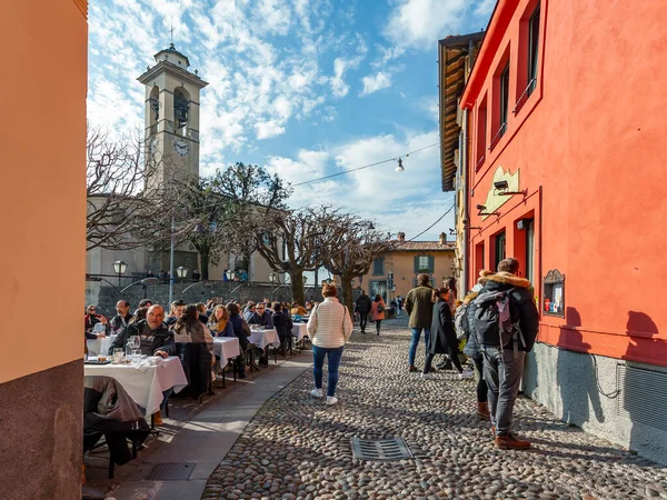 Bergamo Olaszország 2020 Február Szcenírozott Kilátás Felső Városra Citta Alta — Stock Fotó