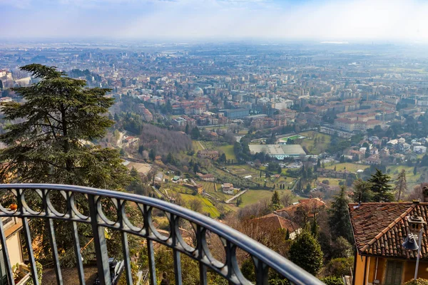 Bergamo Itália Fevereiro 2020 Vista Panorâmica Cidade Cidade Alta Citta — Fotografia de Stock