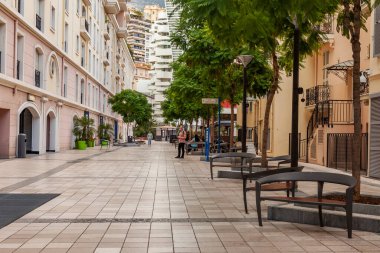 Monte Carlo, Monako, 13 Ekim 2020. Şehir manzaralı. Çok katlı binalar.