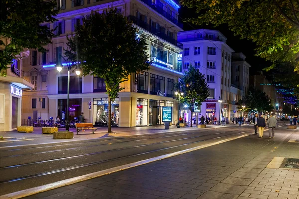 Niza Francia Octubre 2019 Vista Urbana Calle Central Ciudad Avenida —  Fotos de Stock