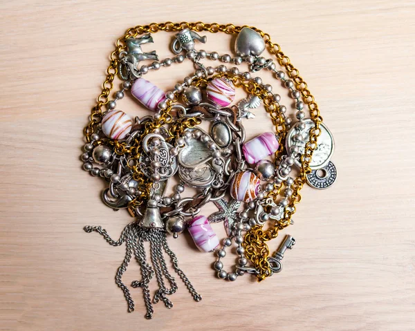 Piękna Biżuteria Vintage Bałaganie — Zdjęcie stockowe