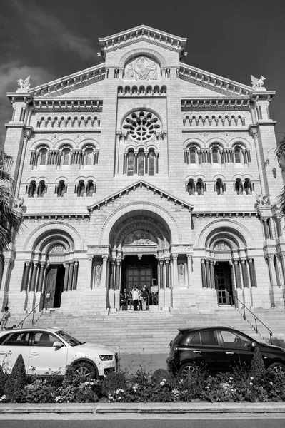 Monte Carlo Monaco Outubro 2016 Fachada Principal Uma Catedral Catedral — Fotografia de Stock