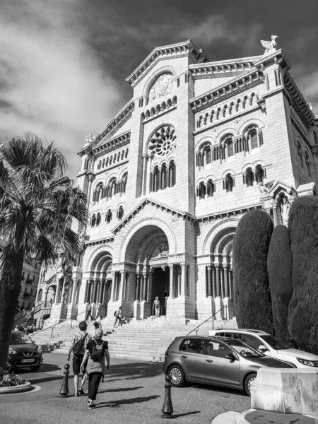 Monte Carlo Monaco October 2016 Main Facade Cathedral Saint Nikolay — Stock Photo, Image