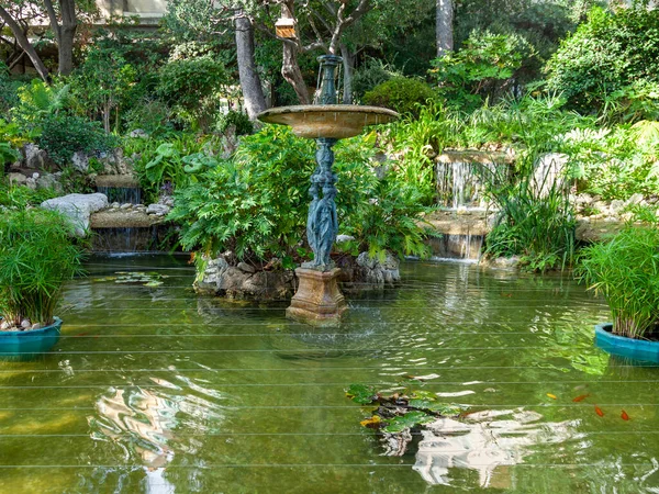 Monte Carlo Monaco October 2019 Beautiful Corner Exotic Garden Sea — Stock Photo, Image