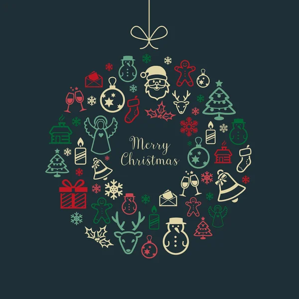 Christmas Background with Icons — Stock vektor