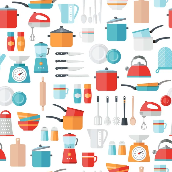 Kitchen Icons Seamless Pattern — Stock Vector