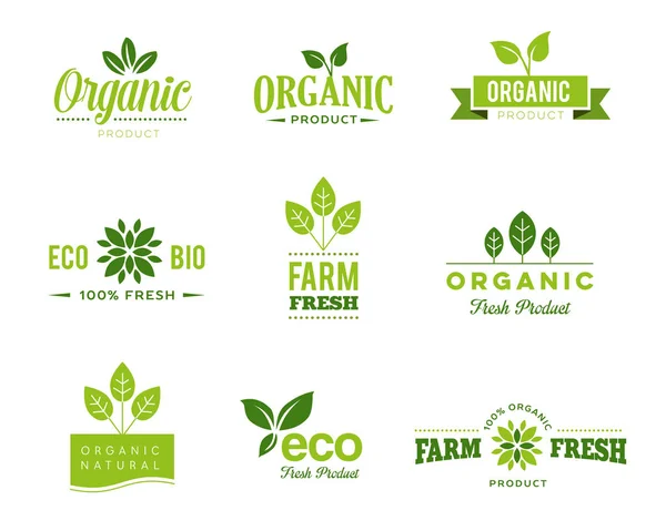Eco Iconos orgánicos - Etiquetas — Archivo Imágenes Vectoriales