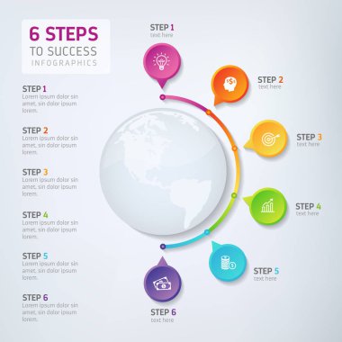 6 adımlar Infographics